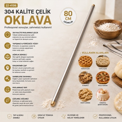 6 ADET 80CM ÇELİK LUX METAL OKLAVA