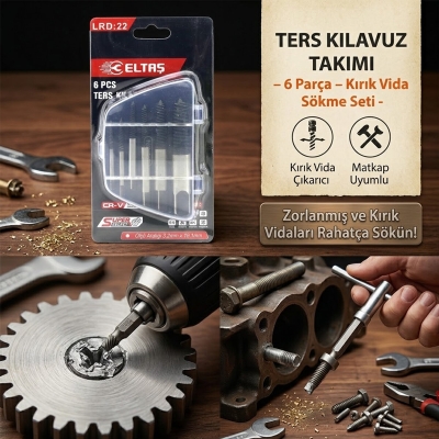 6 PCS  HASARLI VİDA ÇIKARICI SET -  SOLA DÖNEN  KLAVUZ UÇ
