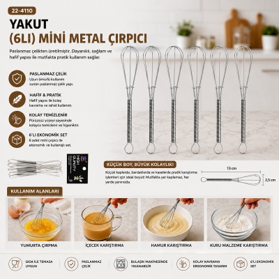 6PCS MİNİ=13CM METAL ÇIRPICI