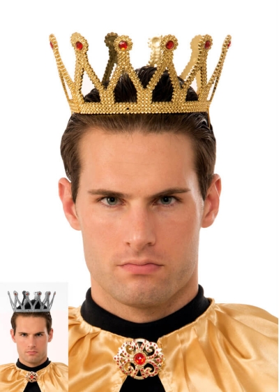Altın Renk Çocuk ve Yetişkin Uyumlu Kral Tacı