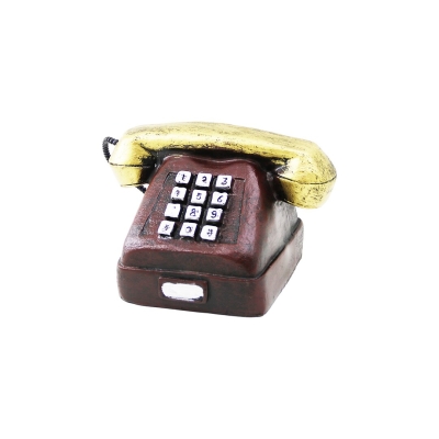 ANKESÖRLÜ TELEFON VİNTAGE DEKORATİF BİBLO 9.5X9.5CM REÇİNE