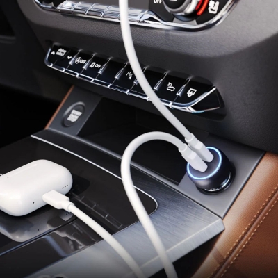 Araç İçi Çakmaklığa TakılanType-C ve USB Girişli 2 Portlu Hızlı Şarj Adaptörü