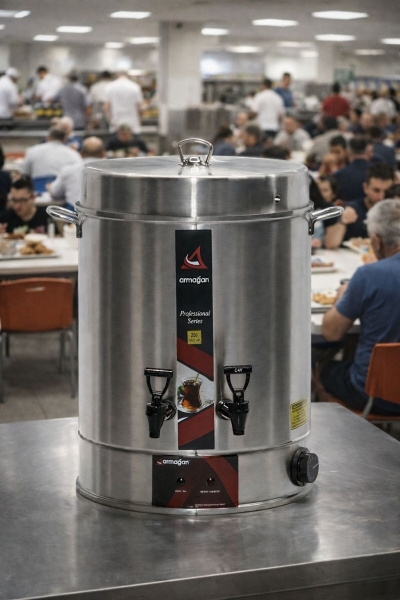 ARMAĞAN 250 BARDAK ÇAY OTOMATI ELEKTRİKLİ SEMAVER ÇAY MAKİNESİ ÇİFT MUSLUK 2500W
