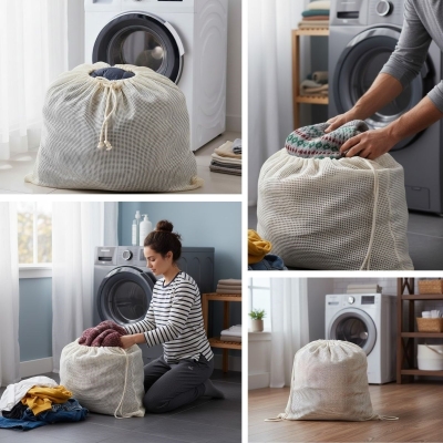 Battal Boy 120x150 cm Mont ve perde Yıkama Filesi–Extra Büyük, Dayanıklı, Nefes Alabilir Çamaşır Koruma Torbası