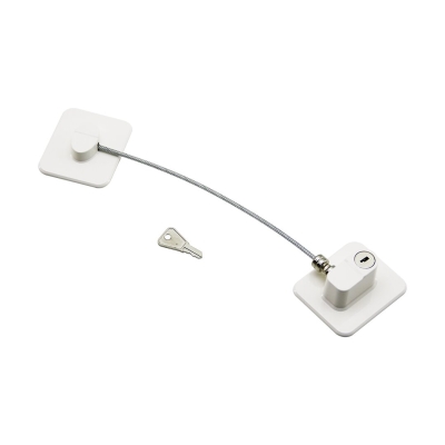 BEYAZ PLAKA   HALATLI  EMNİYET KİLİT  5X6CM YAPIŞKANLI MONTAJ=2PCS PLAKA   HALAT=18.8CM