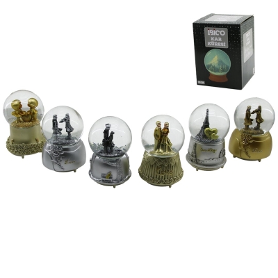 BÜYÜK BOY - 10CM PİLLİ - IŞIKLI MÜZİKLİ KAR KÜRESİ CAM ESKİTME İNSAN FİGÜRLÜ - DESEN MİX RENKLİ HERHANGİ BİR TANESİ GÖNDERİLİR