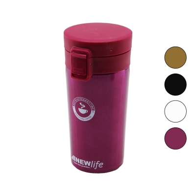 ÇELİK=18-8 METAL TERMOS KUPA BARDAK 300ML FİLTRELİ KULPSUZ BAS-AÇ KİLİTLİ KAPAK