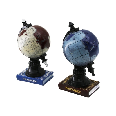 DÜNYA VİNTAGE DEKORATİF BİBLO - KUMBARA RENKLİ 22CM REÇİNE