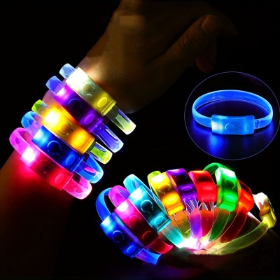 Festival &amp;amp; Parti LED Bileklik Baskı Yapılabilir 3 Farklı Mod Işıklı 1 Adet