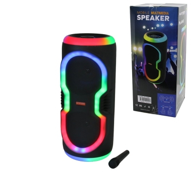 KARAOKE MİKROFONLU WİRELESS HOPARLÖR - SPEAKER IŞIKLI USB ŞARJLI DC 5V - TF - AUX 2X8 INCH PL-4145