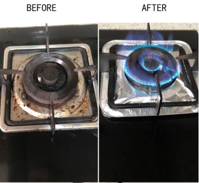 Kare Ocak Üstü Yağ Koruyucu Alüminyum Levha 23*23 cm 10 Adet