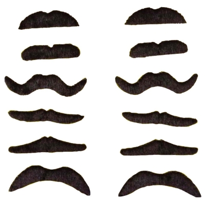 Kostüm Partisi Takma Bıyık 6 Model 12 Adet