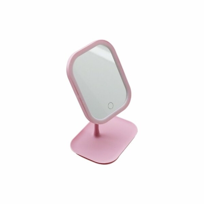 LEDLİ USB ŞARJLI MAKYAJ AYNASI 18.5X14.7CM 360 DERECE RENKLİ PLSATİK TAKILIK SEPETLİ=13.5X18CM AYAK=17.5CM