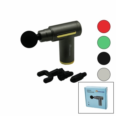 MASAJ ALETİ TABANCA MODEL 3 FARKLI BAŞLIK 6 KADEME HIZ SEVİYESİ USB ŞARJLI - HERHANGİ BİR RENK GÖNDERİLİR