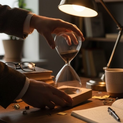 Mıknatıslı Cam Kum Saati – Dekoratif Metal Tabanlı, Manyetik Kum Akışlı Masaüstü Zaman Ölçer