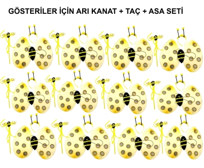 Okul Gösterileri için 12'li Arı Kanadı Seti - Etkinlik Kanatları