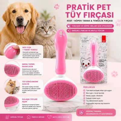 PRATİK KEDİ KÖPEK TARAK - TEMİZLİK FIRÇASI PET SHOP