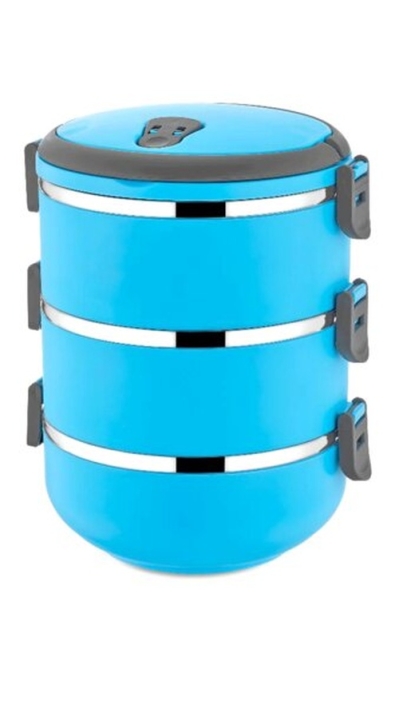 Sefer Tası Yemek Termosu Saklama Kabı Termosu 3lü - Mavi