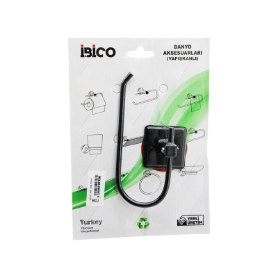 SİYAH   METAL   AÇIK WC  KAĞITLIK  YAPIŞKANLI MONTAJ  BNY-708