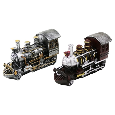 TREN VİNTAGE DEKORATİF BİBLO - KUMBARA RENKLİ 20X12X8CM REÇİNE