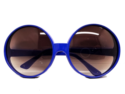 Yuvarlak Yeşilçam 80 li 90 lı Yıllar Parti Gözlüğü Retro Mavi Renk