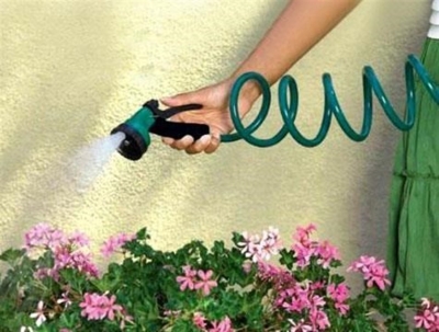 30 Metre Spiral Hortum + 4 Fonksiyonlu Özel Sulama Tabancası