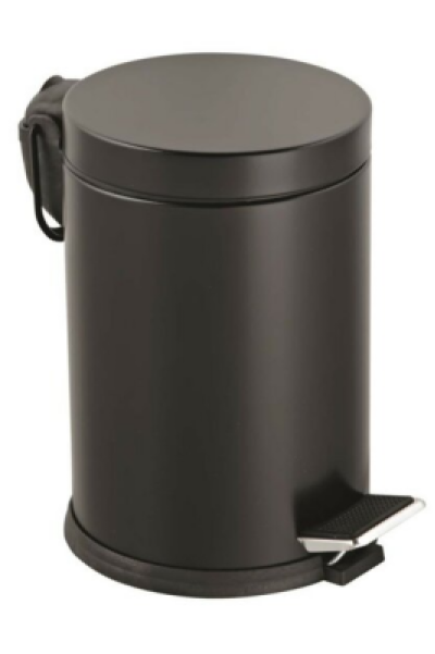 3LT SİYAH PEDALLI METAL ÇÖP KOVASI