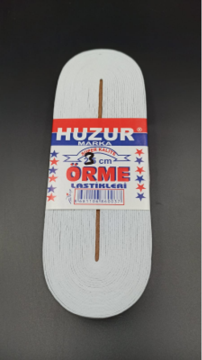 BEYAZ - 3CM PAÇA LASTİK YASSI GENİŞ 10MT.