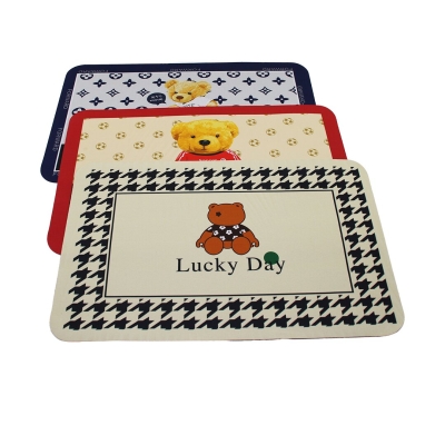 DİKDÖRTGEN SU EMİCİ - SİHİRLİ BANYO PASPASI RENKLİ DESENLİ - RESİMLİ ELASTİK  57 X 37.5CM