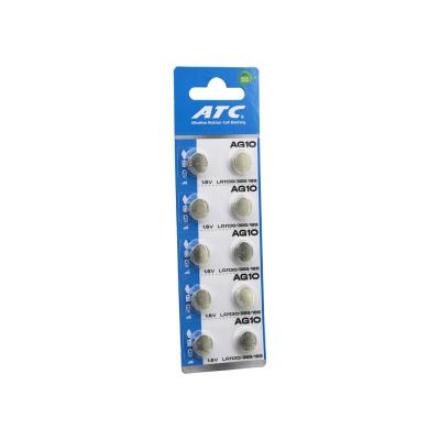 ATC ALKALİNE BUTTON BATTERY AG10 LR-1130/389/189 DÜĞME PİL ALKALİN 1.5V 10LU KART